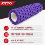 72 Pieces Textured Foam Yoga Roller, 45 cm, Purple