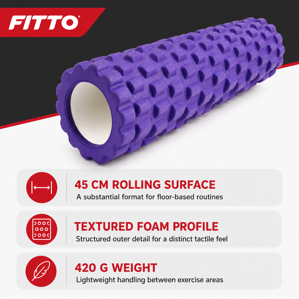 72 Pieces Textured Foam Yoga Roller, 45 cm, Purple