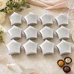 96 Pieces Star-Shaped Candy Boxes, Silver, 24 x 24 x 5 cm, 12 Pieces