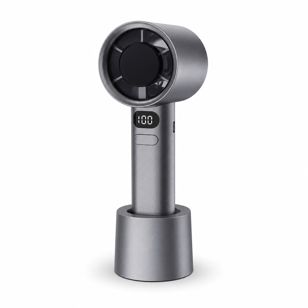 96 Pieces Portable Handheld Fan with Digital Display and Desk Stand, Compact Personal Airflow Device