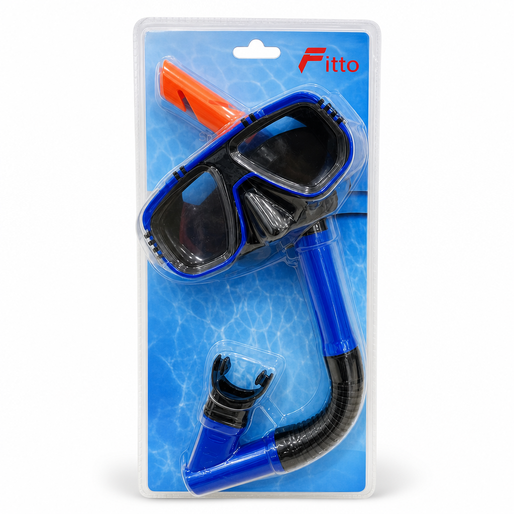 72 Pieces Swimming Mask and Snorkel Set, Blue, Adjustable Strap, 1 Set