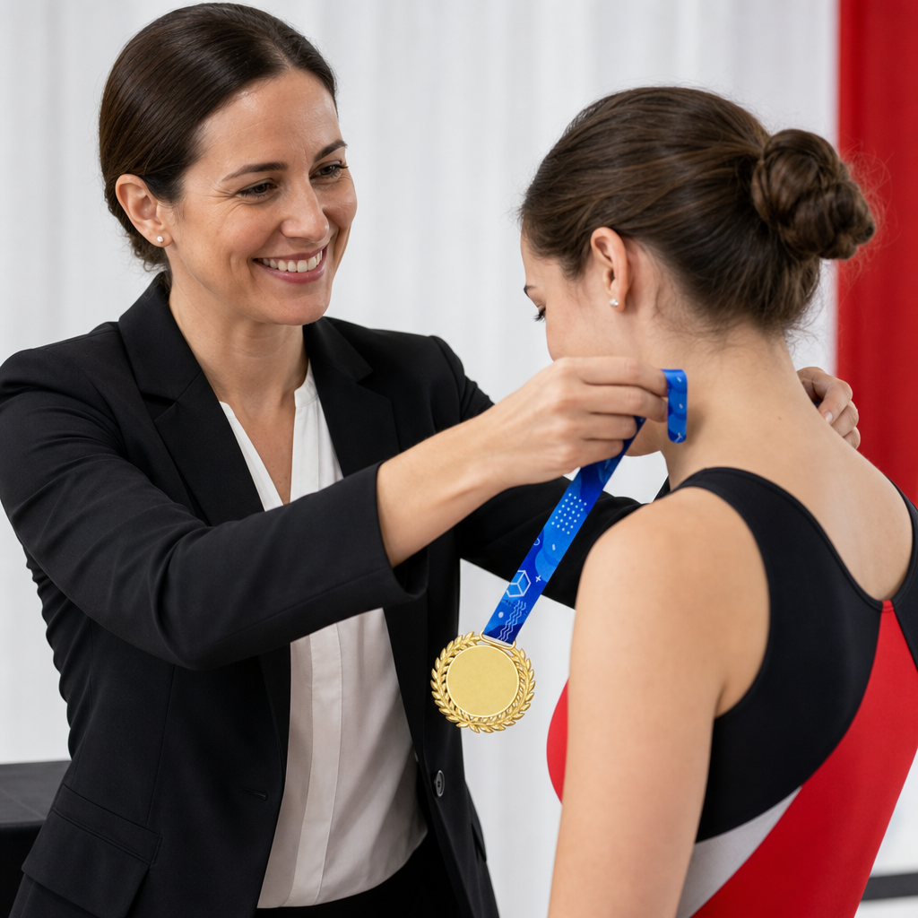 144 Pieces Laurel Sports Medal with Ribbon, 4 cm