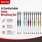 96 Pieces Adult Toothbrushes, Soft Bristles, Assorted Colours, 12 Pieces