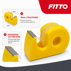 144 Pieces Tape Dispenser with Crystal Clear Adhesive Tape, 19mm x 25yd, Yellow