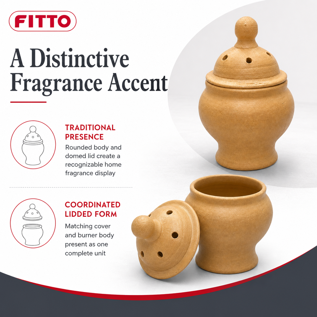72 Pieces Traditional Terracotta Incense Burner with Lid, Round Lidded Bakhoor Holder, 25 x 18 x 18 cm