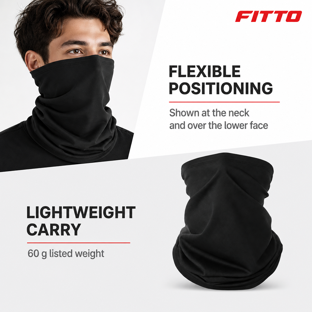 120 Pieces Sports Face and Neck Mask, Black Neck Gaiter for Outdoor Training