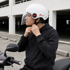 72 Pieces Half-Face Motorcycle Helmets with Clear Visor, White