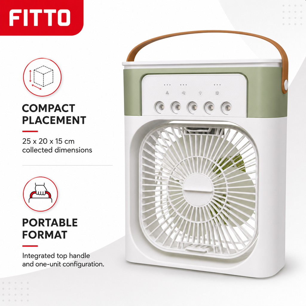 96 Pieces Portable Air Cooler Fan, White and Olive Green, 1 Piece, Compact Desktop Design