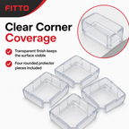 144 Pieces Clear Table Corner Protectors, 4 Pieces, Transparent Rounded Corner Covers for Tables and Furniture