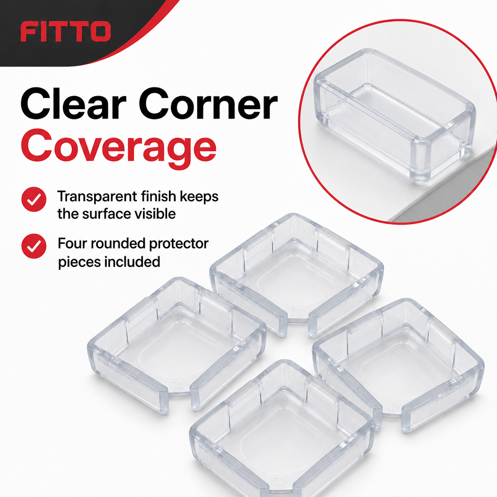 144 Pieces Clear Table Corner Protectors, 4 Pieces, Transparent Rounded Corner Covers for Tables and Furniture