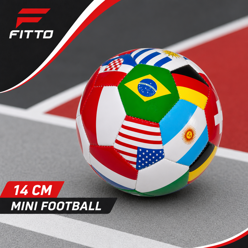 120 Pieces Mini Football With Country Flag Design, Multicolour Panel Style, 14 cm