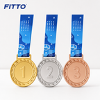 144 Pieces Numbered Award Medal Set with Ribbons, 1st 2nd and 3rd Place Recognition Medals, Gold Silver Rose Gold