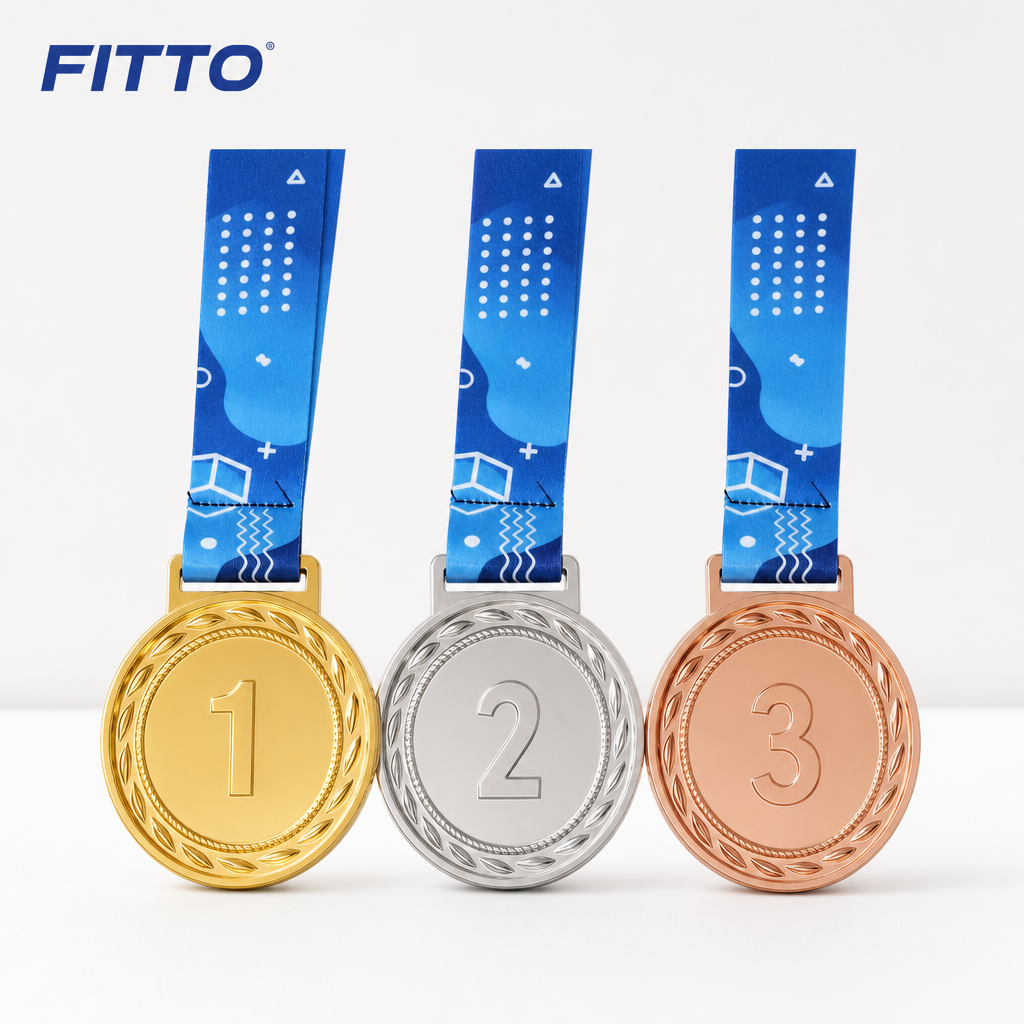 144 Pieces Numbered Award Medal Set with Ribbons, 1st 2nd and 3rd Place Recognition Medals, Gold Silver Rose Gold