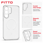 96 Pieces Crystal Clear Magnetic Phone Cases for Galaxy A54 with Ring for Wireless Charging and Raised Camera Protection