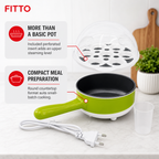 72 Pieces Mini Multifunction Electric Hot Pot with Steamer Insert, Green