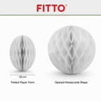240 Pieces White Paper Honeycomb Ball Decoration, 30 cm, 1 Piece