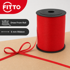 120 Pieces Red Printed Ribbon Roll, 5 mm x 250 yd, Decorative Craft Ribbon for Wrapping and Projects