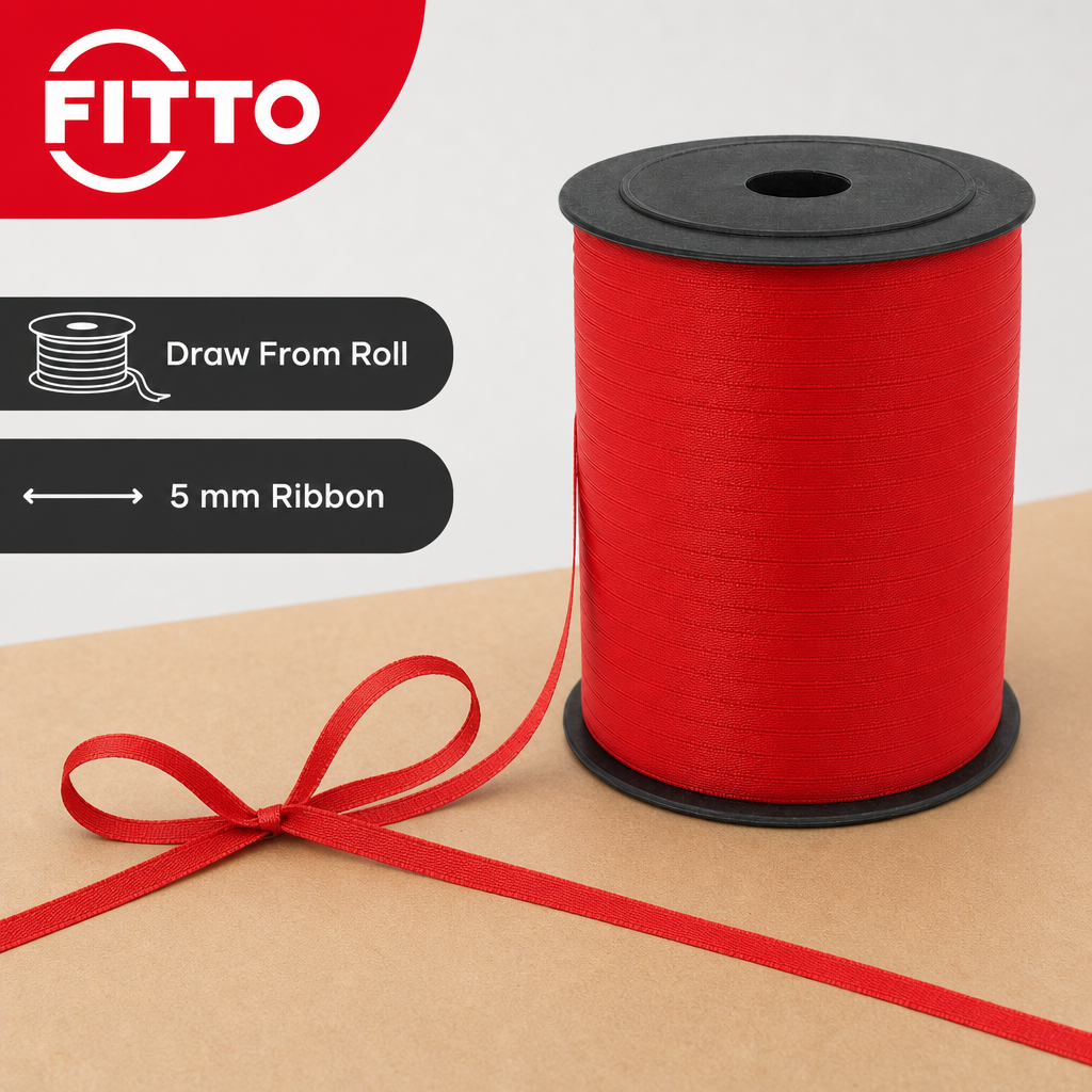 120 Pieces Red Printed Ribbon Roll, 5 mm x 250 yd, Decorative Craft Ribbon for Wrapping and Projects