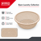 96 Pieces Round Plastic Laundry Basket, Beige, 45 x 45 x 16 cm, 1 Piece
