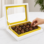 96 Pieces Chocolate Box With Ribbon, White Rectangular Presentation Box, 27.5 × 22 × 4.8 cm, 1 Piece