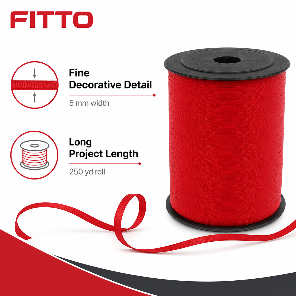 120 Pieces Red Printed Ribbon Roll, 5 mm x 250 yd, Decorative Craft Ribbon for Wrapping and Projects