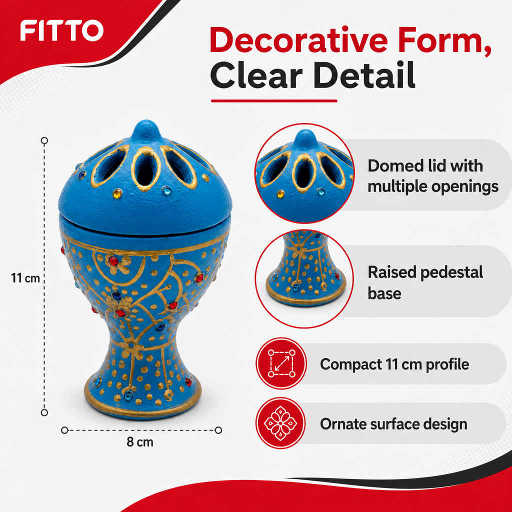 120 Pieces Decorative Incense Burner, Ornate Perforated Lid, 11 cm