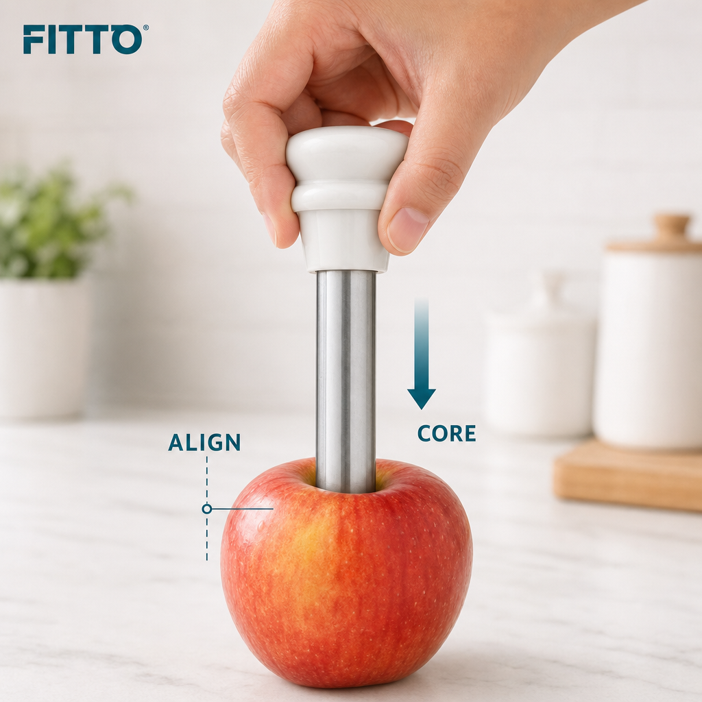 144 Pieces Apple Fruit Corers, White and Silver, 20 cm, 1 Piece