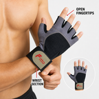 96 Pieces Gym Gloveses for Weight Lifting and Fitness, Grey and Black, Size XXL