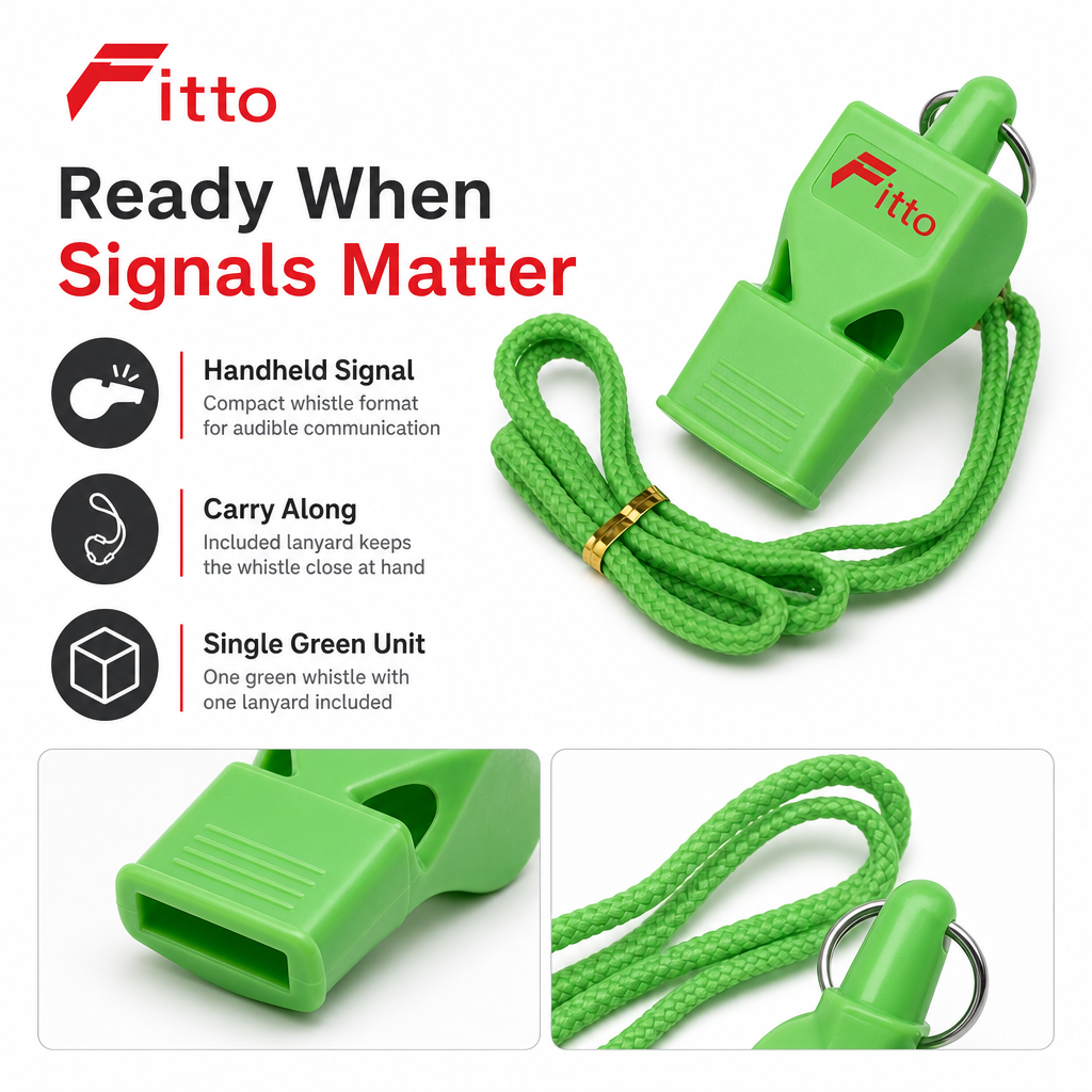 120 Pieces Sports Whistles with Lanyard, Green Hand Signal Whistle for Training and Outdoor Activities