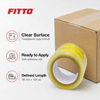 120 Pieces Clear 48 mm x 100 yd Self-Adhesive Packing Tape with Yellow Print, 1 Roll