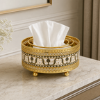 96 Pieces Decorative Tissue Box Holder, Ornate Gold Round Design, 1 Piece