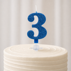 240 Pieces Assorted Colour Sparkling Number 3 Cake Candle, 3 in, 1 Piece