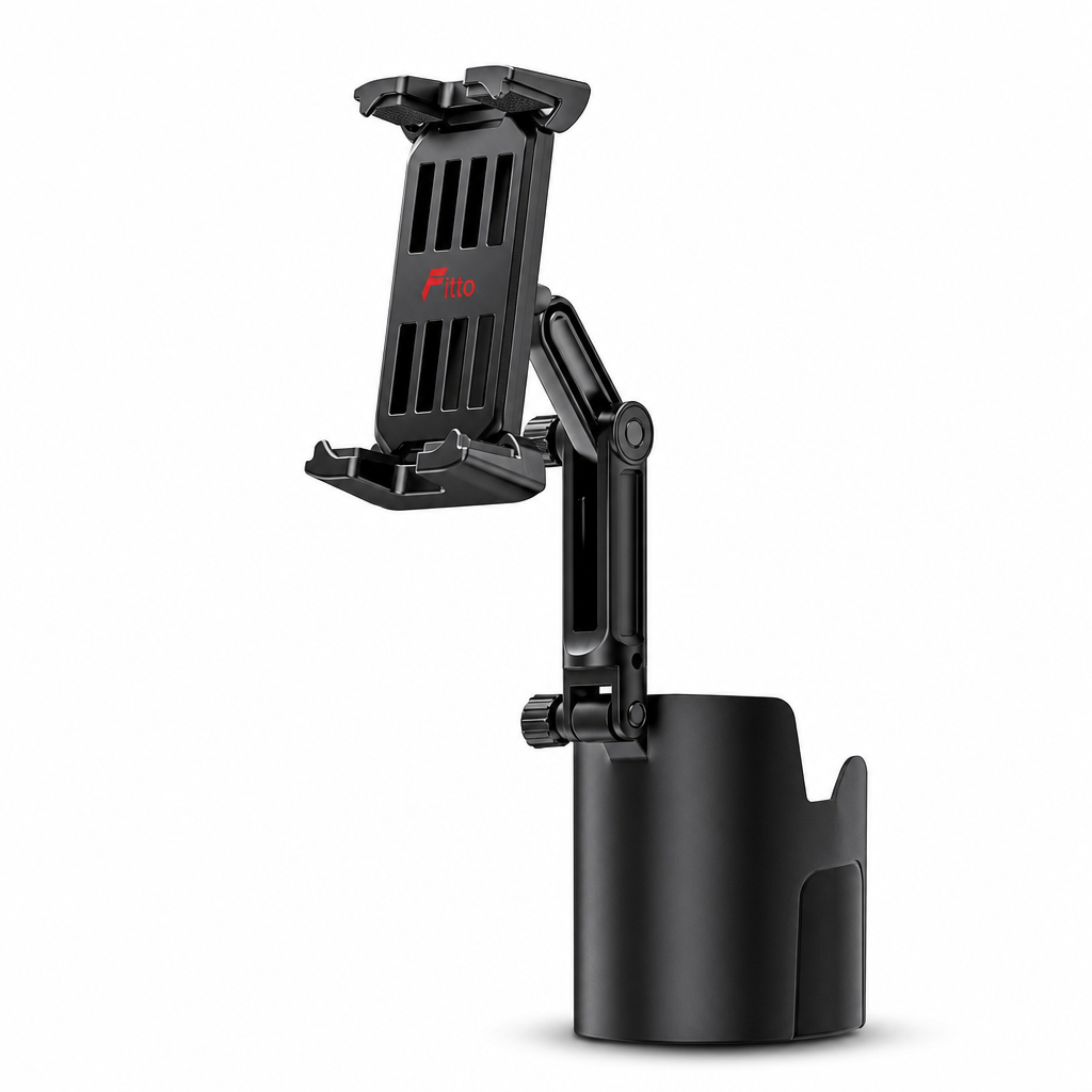 72 Pieces 2-in-1 Car Cup and Phone Holder with Strong Clip Mount and Adjustable Extender, Black