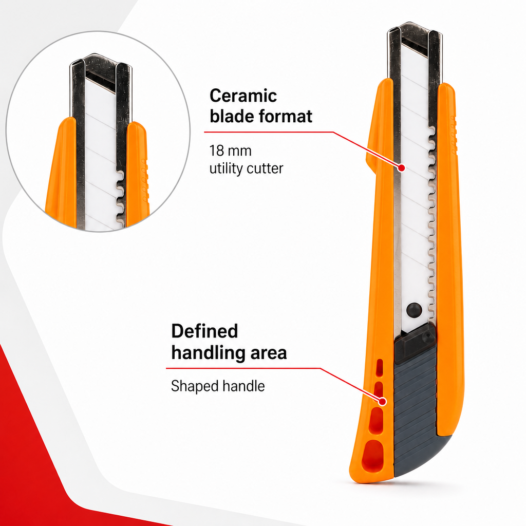 120 Pieces Ceramic Blade Utility Cutter, 18 mm, Grey and Orange, Single Piece