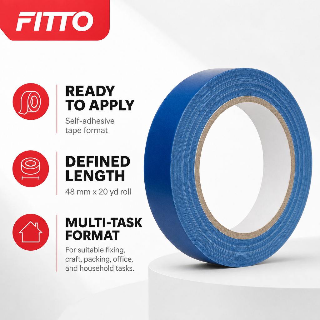 96 Pieces Adhesive Tapes, 48 mm x 20 yd, Self-Adhesive Roll, Blue
