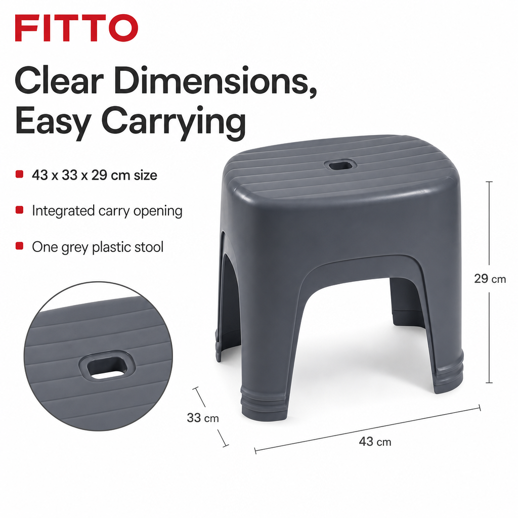 96 Pieces Plastic Step Stools with Carry Opening, Grey, 43 x 33 x 29 cm