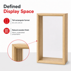 72 Pieces Wooden Display Cases, Tall Rectangular Natural Finish, 35 x 25 x 20 cm
