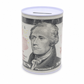 240 Pieces Money Saving Boxes, Round Metal Coin Bank with Dollar Design, 7.5 × 10.5 cm