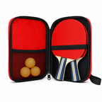 96 Pieces Table Tennis Racket Set with Balls, Red, Portable Carry Case