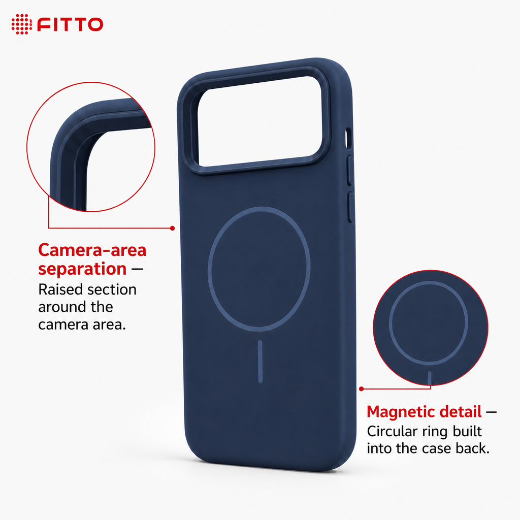 120 Pieces Magnetic Phone Cases with Raised Camera Protection for 15 Pro Max, Silicone, Navy Blue