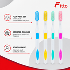 240 Pieces Adult Toothbrushes Assorted Colours, 4 Pieces