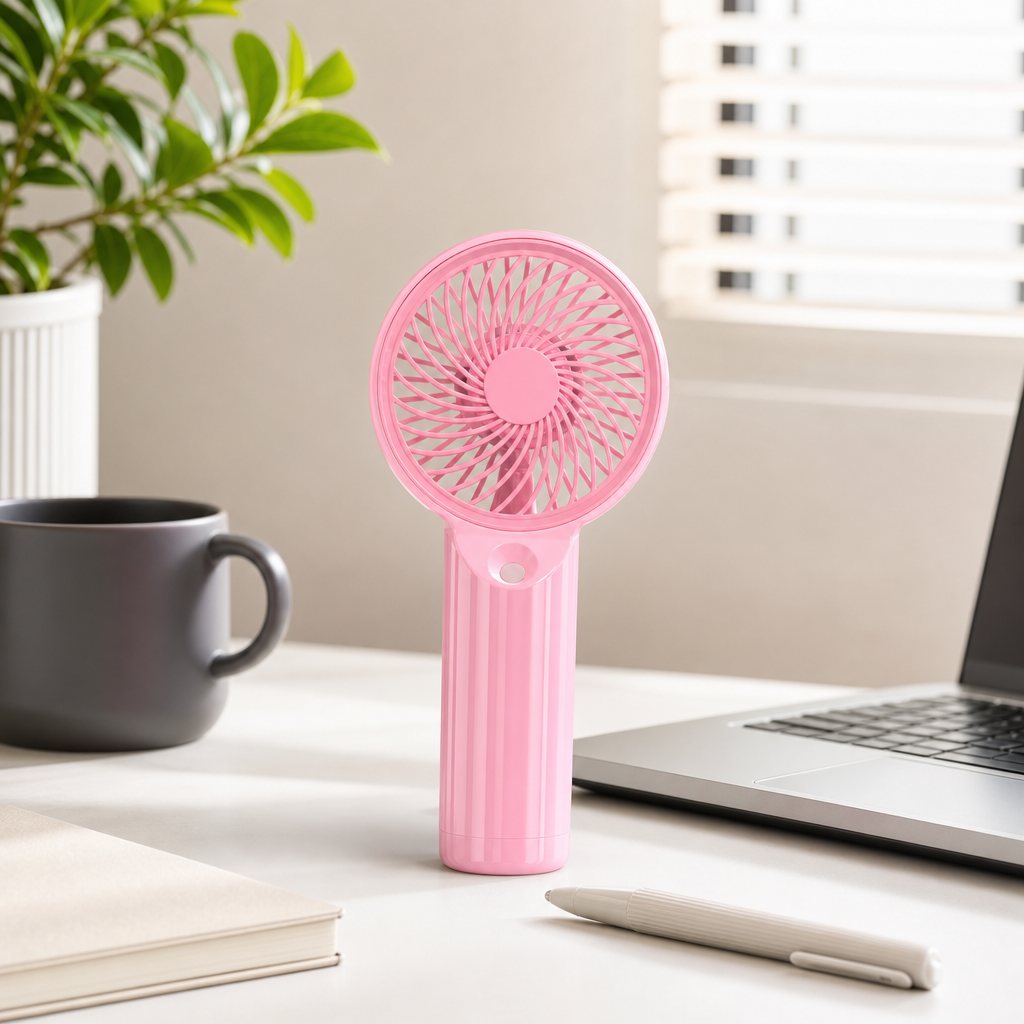 96 Pieces Pink Mini Rechargeable Handheld Fan, USB Charging, Portable Personal Cooling, 1 Piece