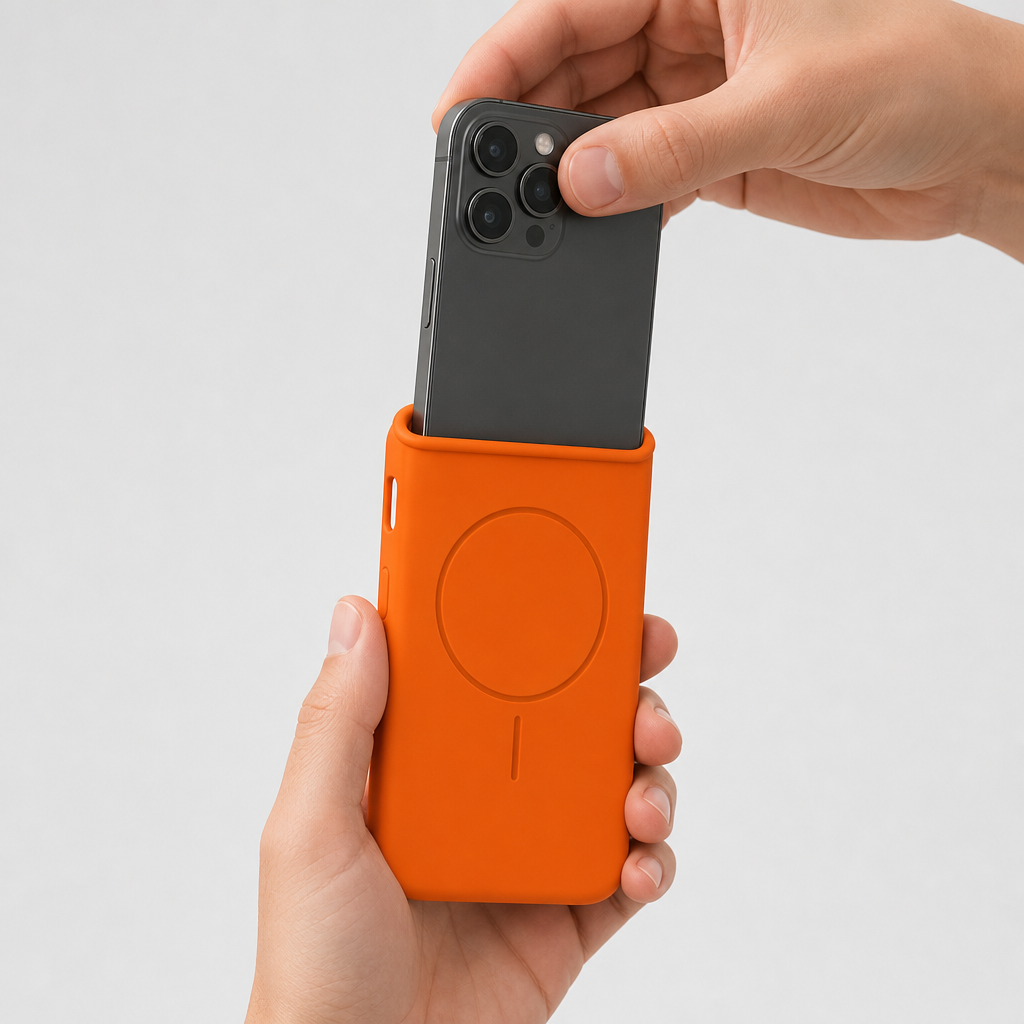 120 Pieces Phone Cases for iPhone 17, Silicone Magnetic Cover with Raised Camera Protection, Orange
