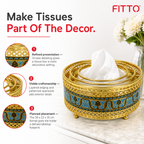 96 Pieces Decorative Tissue Box Holder, Ornate Gold Design, 1 Piece