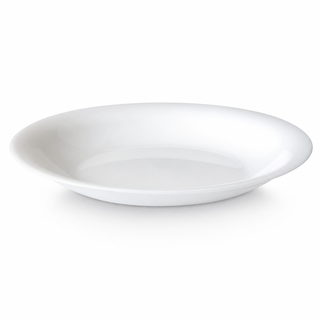 96 Pieces Opal Glass Soup Plate, 9 Inch, White Round Tablewares Dish