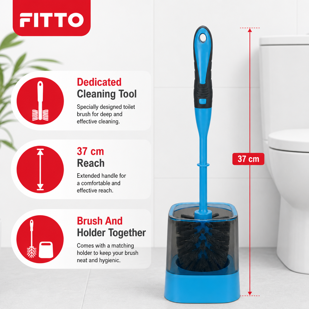 144 Pieces Toilet Brushes Set With Holder, 37 cm