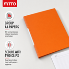 144 Pieces Orange A4 Dual Short Clip File Folder, 1 Piece