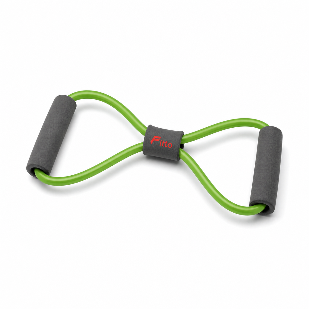 96 Pieces Soft Expander Resistance Bands with Foam Handles, Medium, Green
