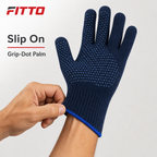 96 Pieces Knitted Grip Work Gloveses, Navy Blue, 24 cm, 1 Pair