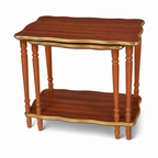 48 Pieces Rectangular Wooden Side Table with Raised Edges, Brown, 55 x 35 x 55 cm